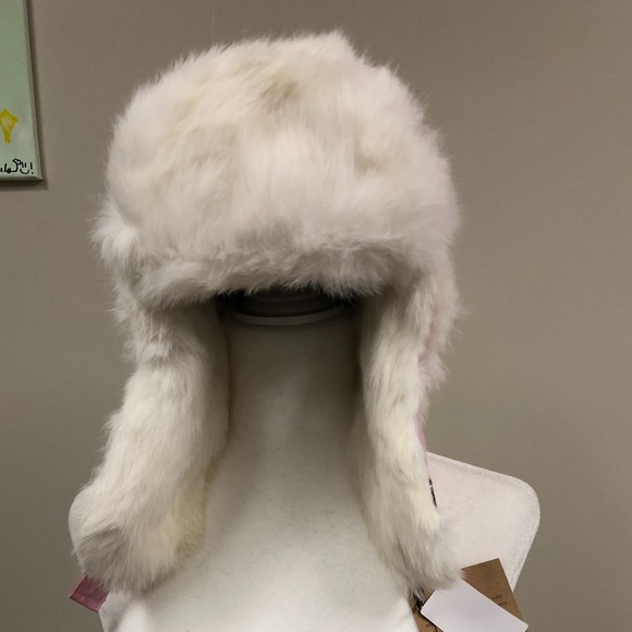 Pink Taslon Trapper with White Rabbit Fur Size S/M main image 5